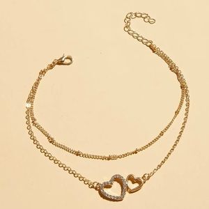 NWT ~ Gold Heart Layered Anklet